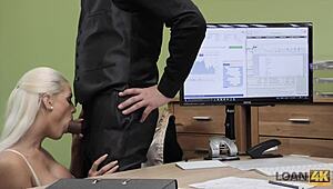 Loan4k Creditor Lets Milf Play with His Dick in Office Fun! 😏