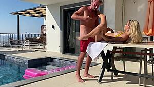 Amateur couple outdoor passion with blowjob and bent over