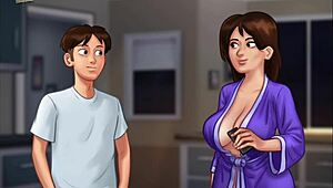 Summertime Saga: Watching Mature Jamie Bathe in the Shower