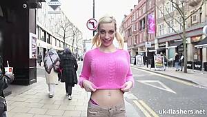 Heyy, this lassie just pissed herself before hopping on a bus!