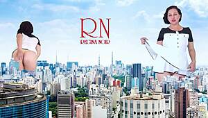 wow giant lady walks city streets without panties, towering like king kong