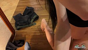 Stepson Filled His Stepmom's Pussy With Sperm Before Halloween!