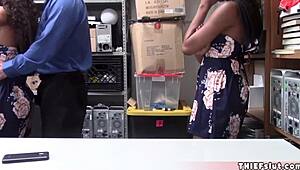 Two sexy ebony chicks caught fucking in the mall!