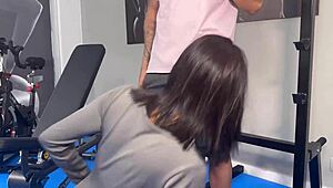 Hard sex at the gym with petite big ass ebony beauty Brittany Taylor, wow! 💪😍