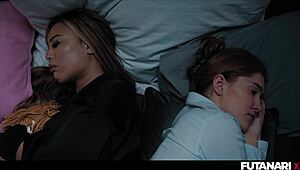 sexy maid with dick, umm, sleeps with boss's busty wife, oops