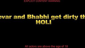 Devar drills naughty bhabhi hard on Holi with wild lust
