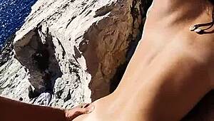 Quick Sex with Hot Teen 18+ on Public Beach in Thrilling POV Adventure