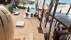 Public banging with a stunning goddess at Isla Mujeres paradise