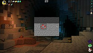 Hornycraft parody hentai game with big cock piglin happy ending