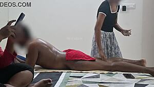 Happy Ending Caught on Hidden Cam with Two Spa Girls