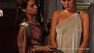 Lesbian girls stripped by dominant madame wielding whip in control