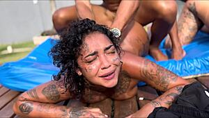 Party at the Pool with Friend's Wife and Young Stepdaughter