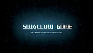 Scarlett Fay just rabbit-fucked and swallowed it all like a pro. Wild scene!