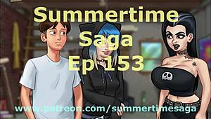 Teen with Small Tits in Cartoon Summertime Saga