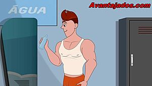 Feeling intense passion in brazilian gay cartoon gym slut scene