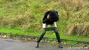 British Lassie Fingers Herself to Orgasm Outdoors