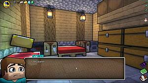 Hornycraft parody hentai game with big cock piglin happy ending