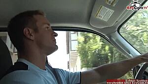 curvy brunette teen with big natural tits picked up for outdoor cumshot