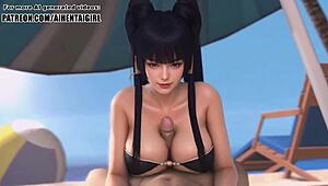 Dead Or Alive Nyotengu Cosplay Titjob Uncensored