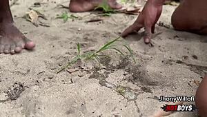 what’s hotter than muscular black guys in bareback action at the beach? part 2!