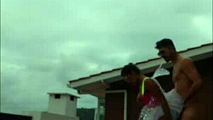 Lunna Vaz And I Fuck On The Balcony During The Party! Big Tits And Ass Exposed.