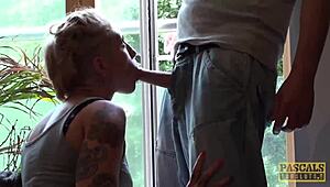 Pierced Miss Trixx gets spanked and anally fucked