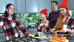 Holiday Season Family Freeuse with Serena Hill and Violet Spice in Taboo Action