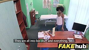 Fake Hospital Doctor Pounds Sexy Ebony Brazilian Student in Hard Exam