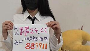 chinese beauty in black stockings seduces with big tits