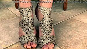 Wife Flashes New Heels and Shaved Pussy in Tight Outdoor Upskirt