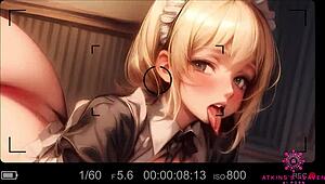 cute blond maid gets rewarded with boss cum - pov ai porn