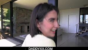 Hot Teen Angeline Red Gulps Stepdad’s Massive Cock in Uniform