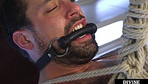 I spank my pathetic subject while bound in lingerie