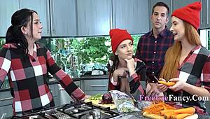 Holiday Season Family Freeuse with Serena Hill and Violet Spice in Taboo Action