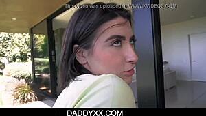 Hot Teen Angeline Red Gulps Stepdad’s Massive Cock in Uniform