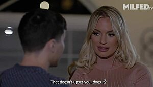 mom-in-law in lingerie sneaks around, seducing her stepdaughter’s young boyfriend with kisses and more