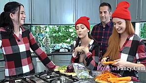 Holiday Season Family Freeuse with Serena Hill and Violet Spice in Taboo Action