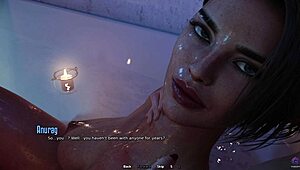 man, touching my horny stepmom's pussy while bathing together is wild!