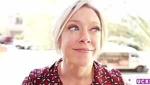 Annoyed Cougar Seduces Young Neighbor for Interracial Cowgirl Ride with Cum