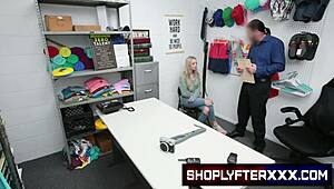 Security Guard Jack Vegas Catches Shoplifter Lily Larimar Stealing Necklace