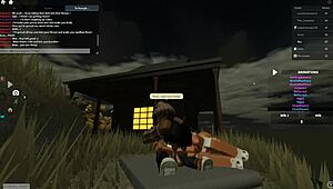 In this Roblox-inspired scene, a Latina whore deepthroats a big black cock before anal riding