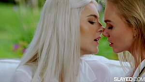 Vixenplus Blonde Beauties Nancy & Eva Finger and Lick at Work