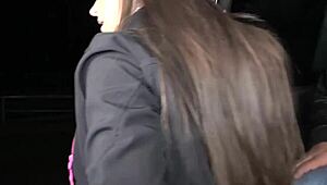 Mea Melone tests a random dude from the street in a car for rough anal creampie