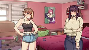 Big boobs futanari and sexy bestie engage in hentai sex with toys