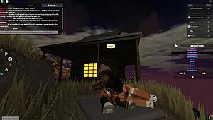 In this Roblox-inspired scene, a Latina whore deepthroats a big black cock before anal riding