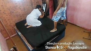 Gangbang for the ultra slut latina bbw with three men - leo ogro!