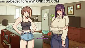 Big boobs futanari and sexy bestie engage in hentai sex with toys