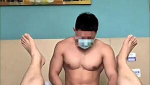 I'm so into this handsome Asian couple's bareback ride