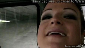 Hot babe, uh, strokin’ a cock while dude’s drivin’, caught on tape!