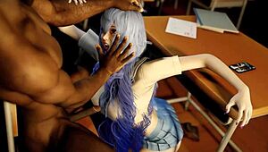 3d cute college slut wearing cut jk dress got her wet pussy fucked so hard